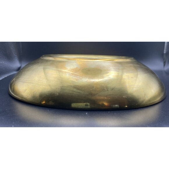 Vtg Horchow Collection Japanese Porcelain Brass Plate Bowl Smoking Scene 7.5" - Picture 6 of 8